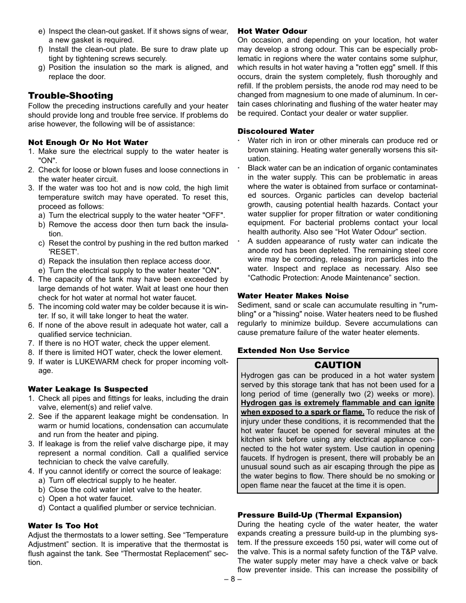 John Wood Electric Water Heaters User Manual | Page 8 / 12