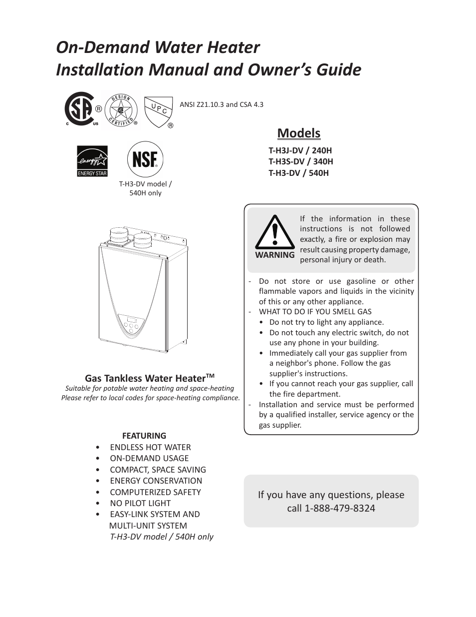 John Wood Takagi - 240H-340H-540H User Manual | 60 pages