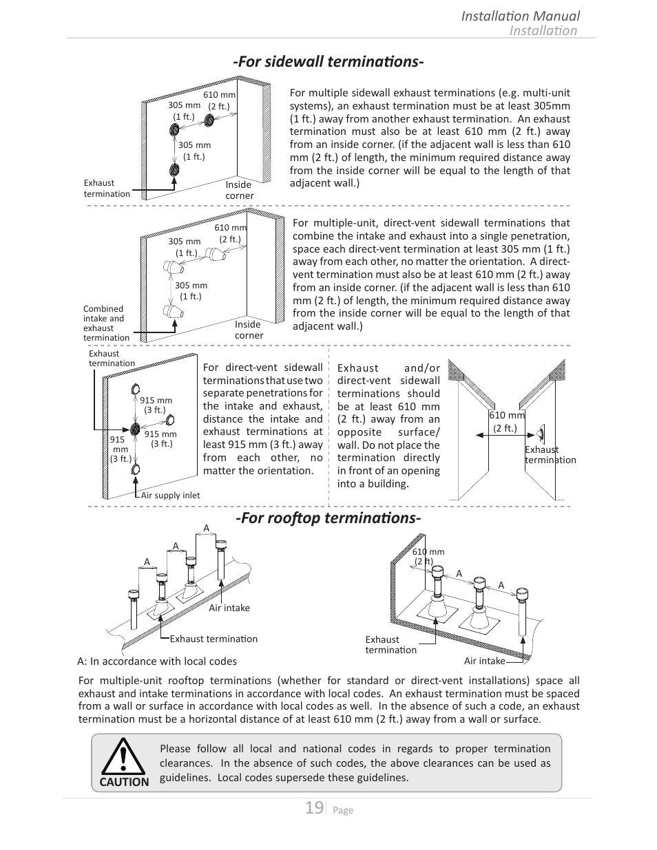 Installation, Installation manual | John Wood Takagi - 240H-340H-540H User Manual | Page 19 / 60