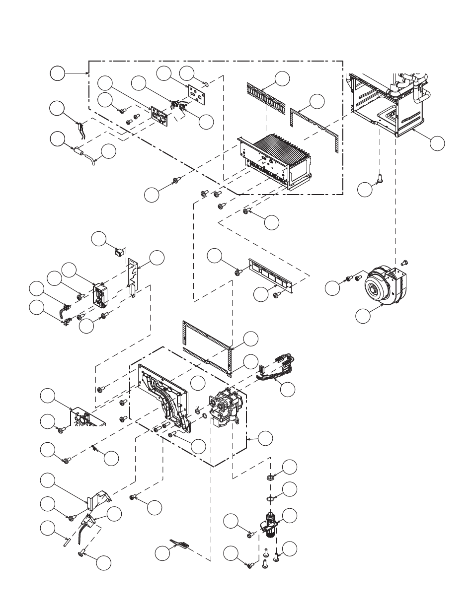 Burner assembly, Burner assembly manifold assembly | John Wood Takagi - 110-310-510 User Manual | Page 35 / 44