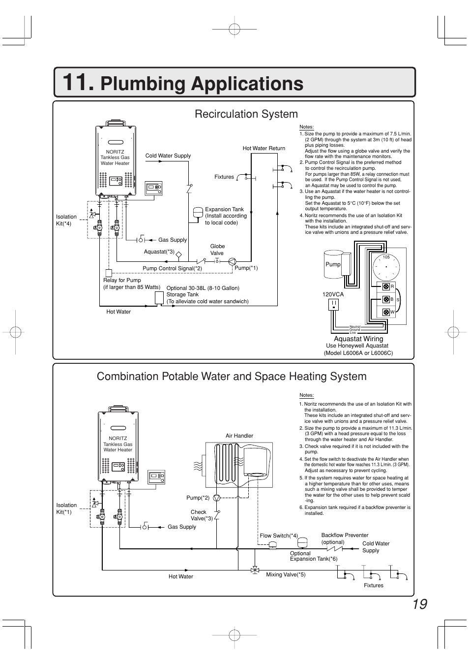 Plumbing applications | John Wood Noritz Concentric Vent - NR98-DVC (N-0751M) User Manual | Page 19 / 26