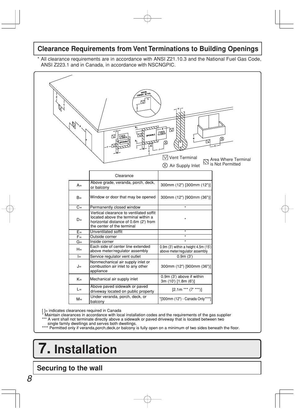 Installation | John Wood Noritz Concentric Vent - NR98-DVC (N-0751M) User Manual | Page 8 / 26