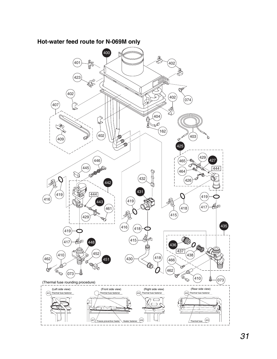 Hot-water feed route for n-069m only | John Wood Noritz N-069M_N-069S User Manual | Page 31 / 66