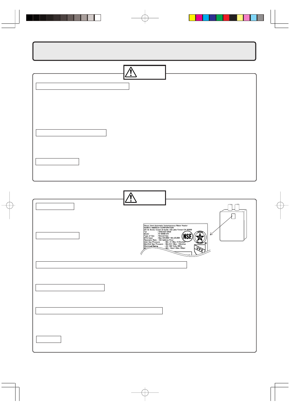 Before installation, Caution, Warning | John Wood Noritz N-069M-DV User Manual | Page 38 / 76