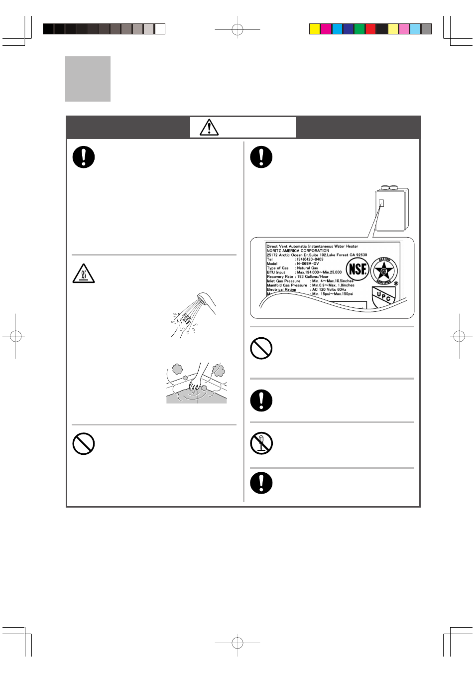 Important safety information, Warning | John Wood Noritz N-069M-DV User Manual | Page 4 / 76