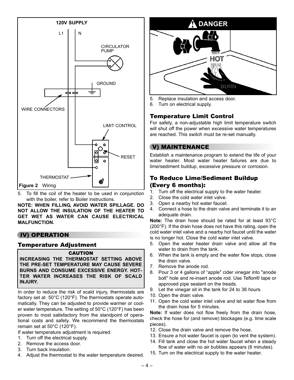 Danger | John Wood Indirect Water Heaters User Manual | Page 4 / 8