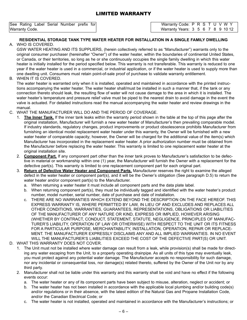 John Wood Indirect Water Heaters User Manual | Page 6 / 8