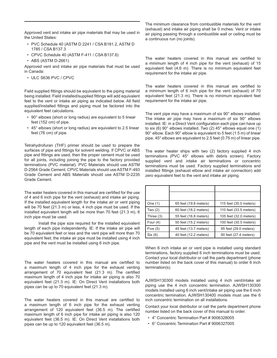 Venting requirements | John Wood Commercial - 300-400K BTU User Manual | Page 21 / 76