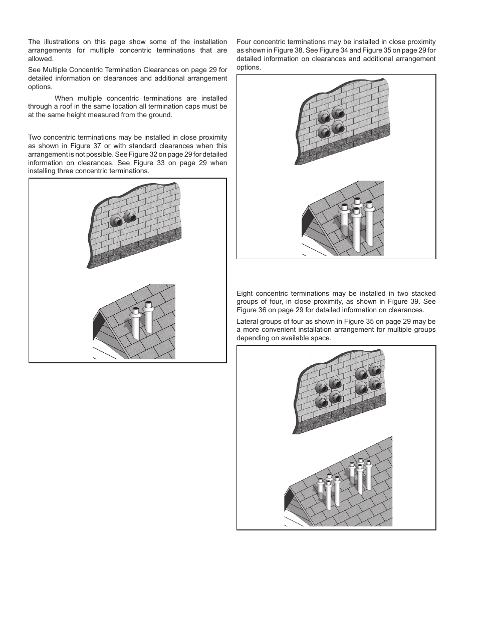 And 30, See multiple concentric termination | John Wood Commercial - 300-400K BTU User Manual | Page 30 / 76