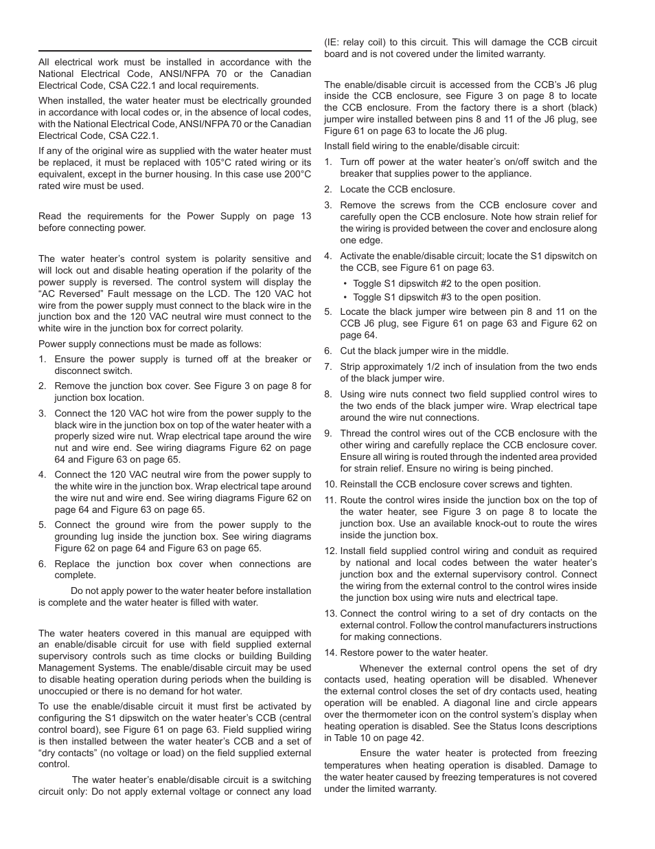 Electrical wiring | John Wood Commercial - 300-400K BTU User Manual | Page 38 / 76