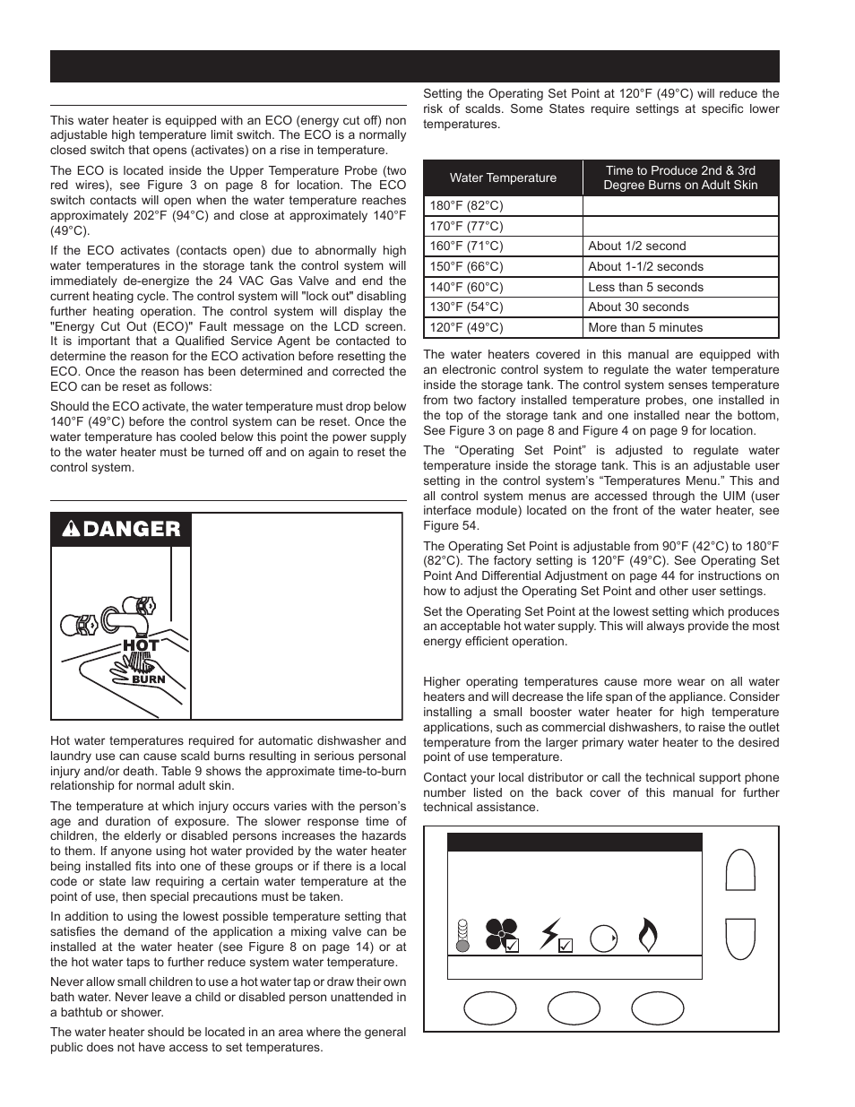 Temperature regulation, High temperature limit control (eco), Thermostat control | John Wood Commercial - 300-400K BTU User Manual | Page 40 / 76