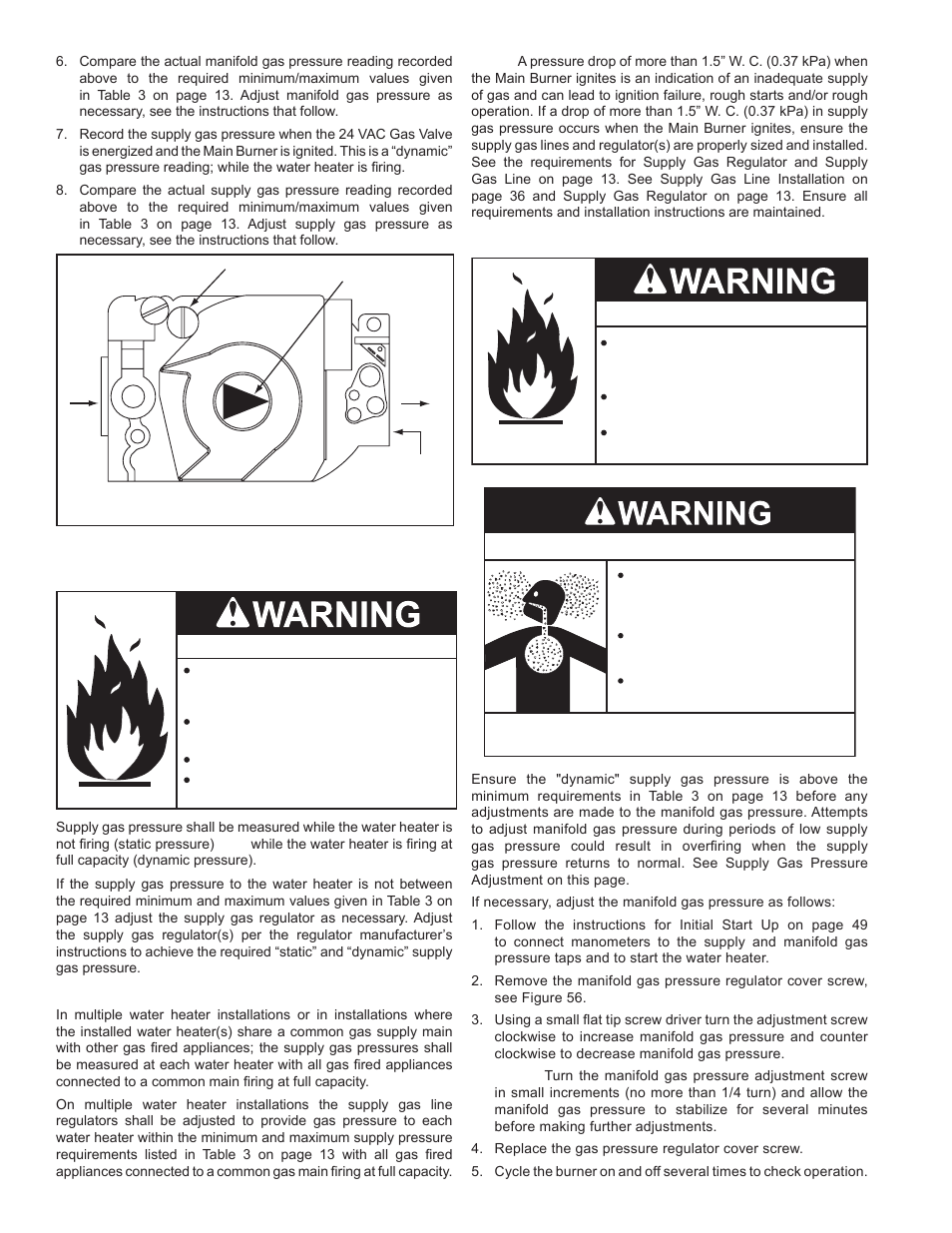 Supply, Fire and explosion hazard, Breathing hazard - carbon monoxide gas | John Wood Commercial - 300-400K BTU User Manual | Page 50 / 76