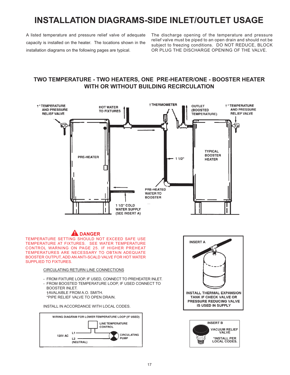 Installation diagrams-side inlet/outlet usage | John Wood Commercial Atmospheric Vent - AJWSM User Manual | Page 17 / 34