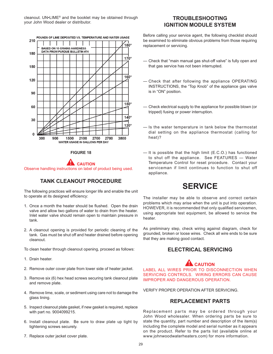 Service | John Wood Commercial Atmospheric Vent - AJWSM User Manual | Page 29 / 34