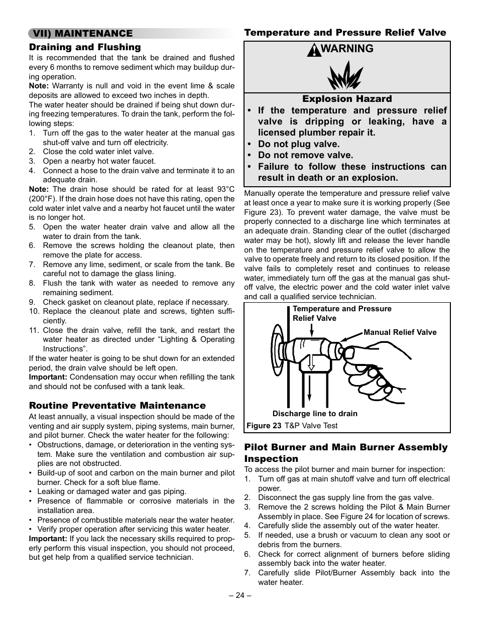 Warning | John Wood Commercial - AJWSC User Manual | Page 24 / 29