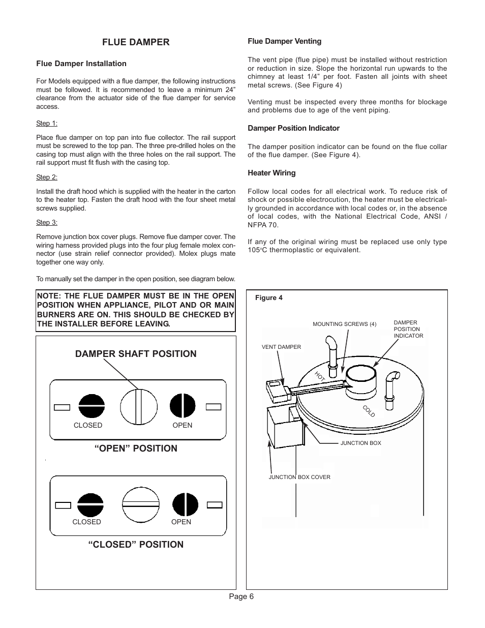 Flue damper | John Wood Commercial - ANED User Manual | Page 7 / 24