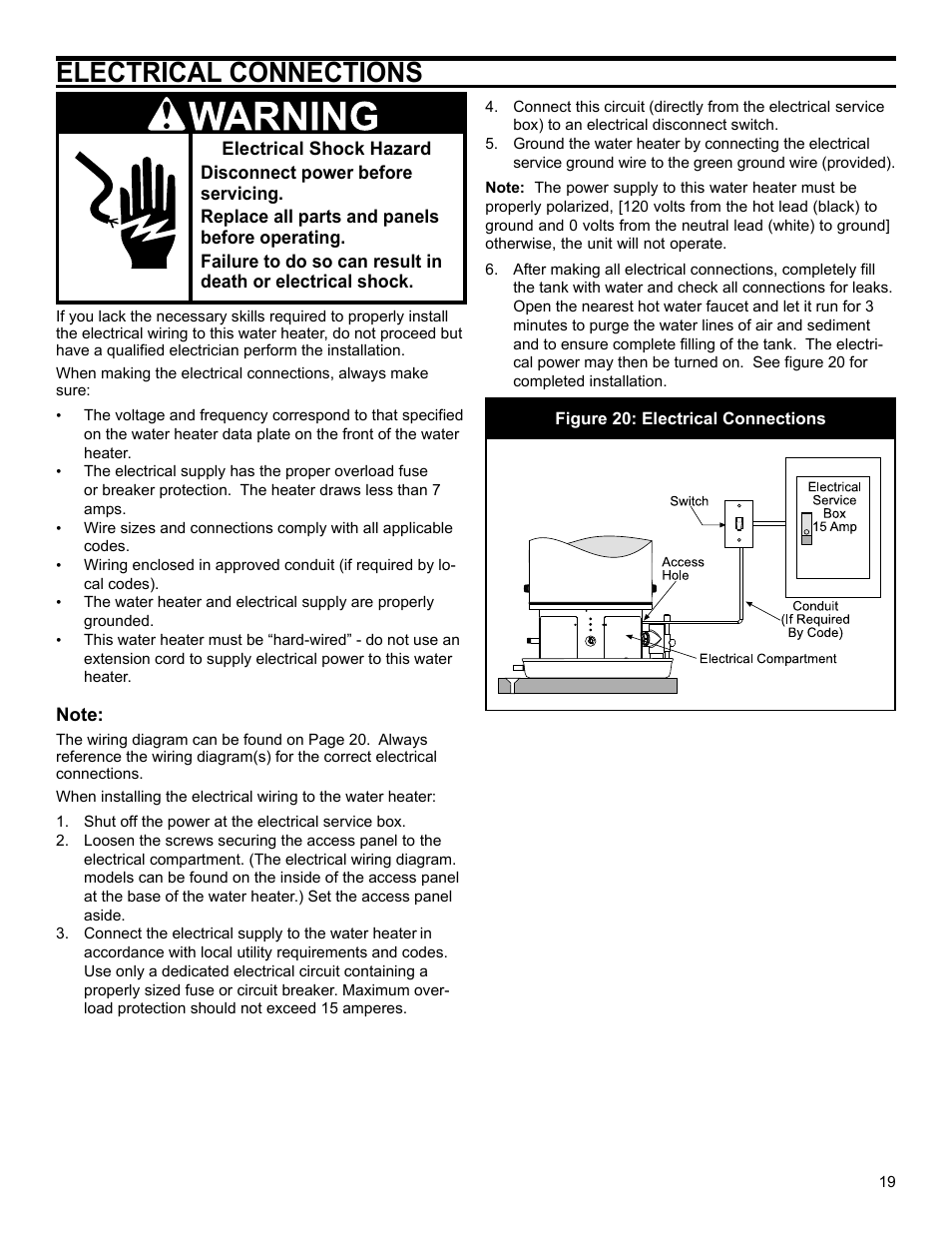 Electrical connections | John Wood Polaris Commercial High-Efficiency User Manual | Page 19 / 32