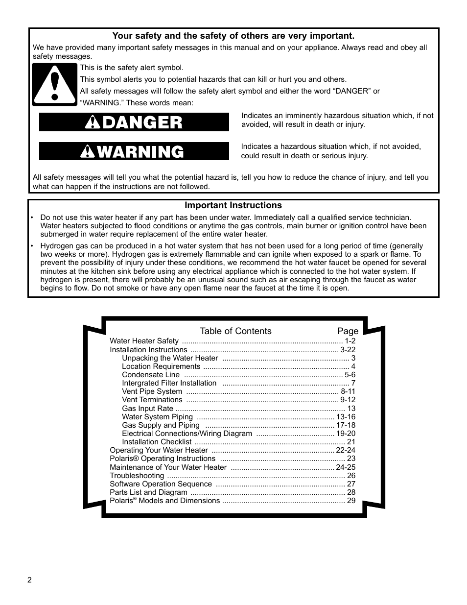 John Wood Polaris Commercial High-Efficiency User Manual | Page 2 / 32