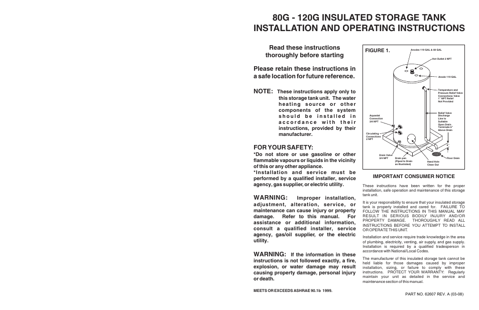 John Wood Commercial Storage Tanks 80G - 120G User Manual | 4 pages