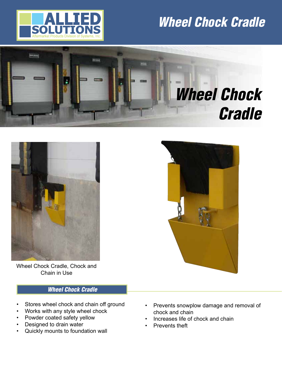 Allied Solutions Wheel Chock Cradle User Manual | 2 pages