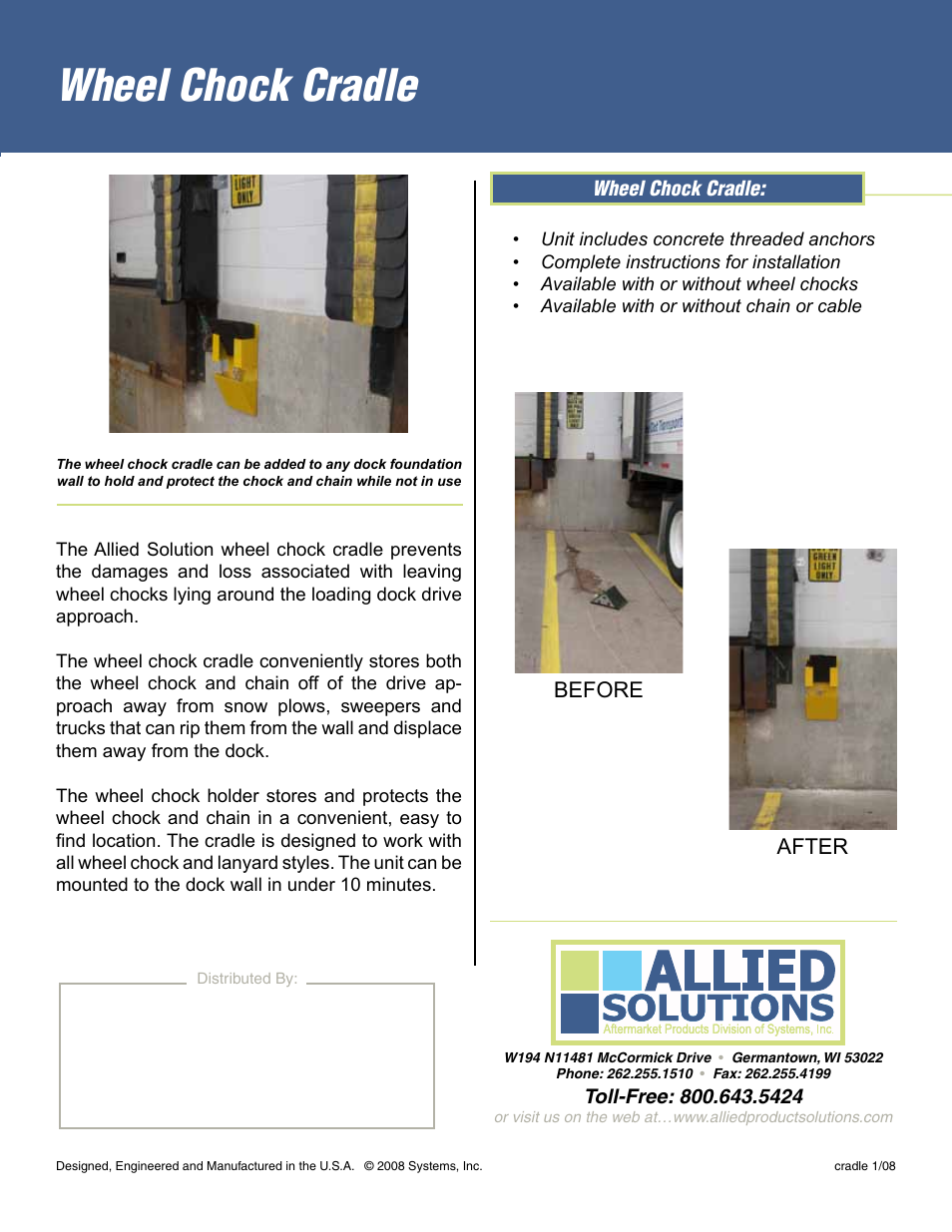 Wheel chock cradle | Allied Solutions Wheel Chock Cradle User Manual | Page 2 / 2