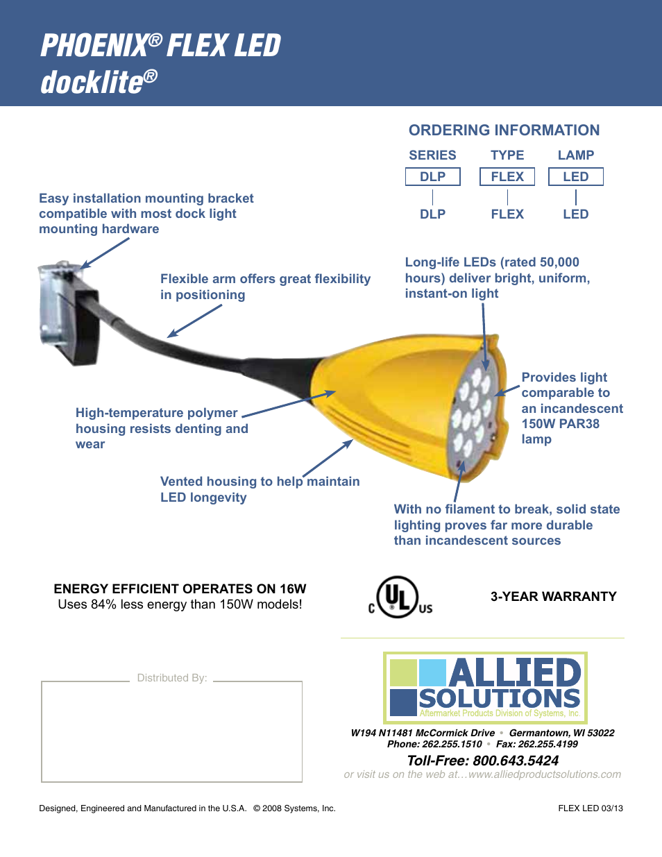 Phoenix, Flex led docklite | Allied Solutions FLEX LED docklite User Manual | Page 2 / 2
