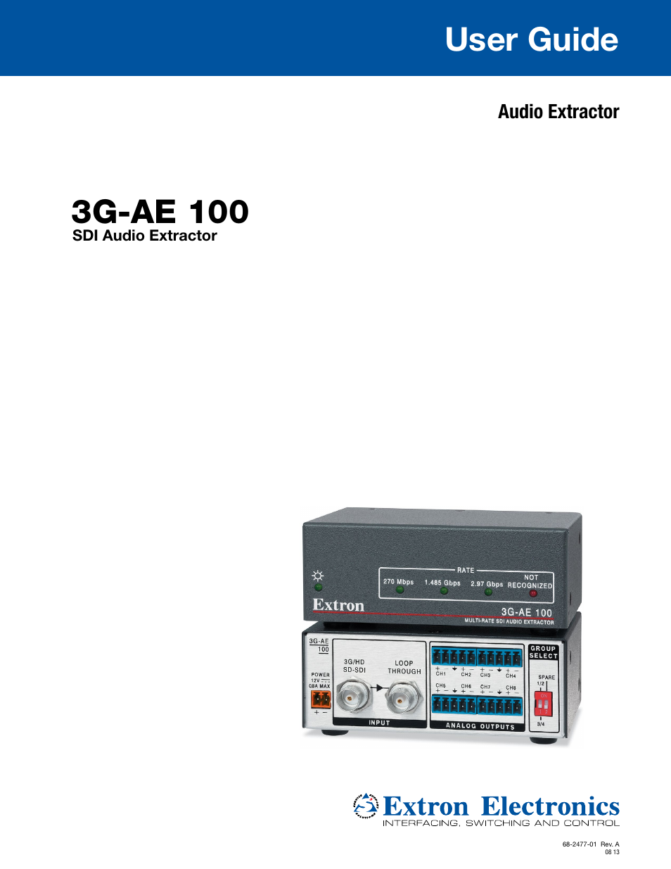 Extron Electronics 3G-AE 100 User Guide User Manual | 13 pages