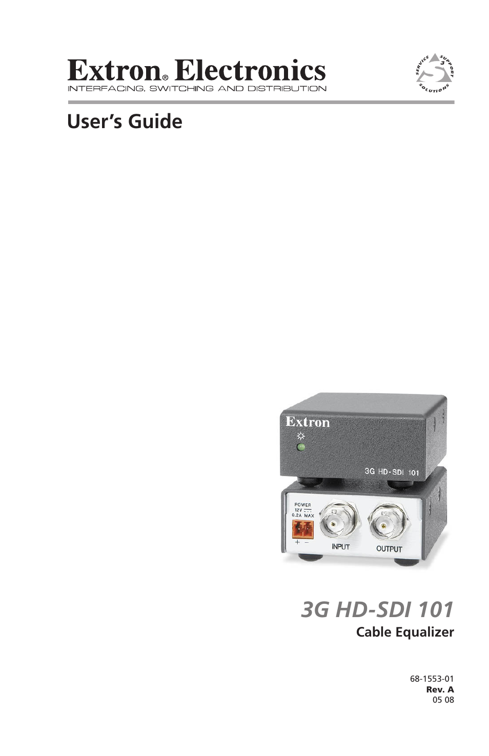 Extron Electronics 3G HD-SDI 101 User Guide User Manual | 16 pages