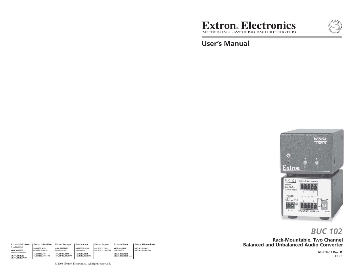 Extron Electronics BUC 102 User Manual | 18 pages