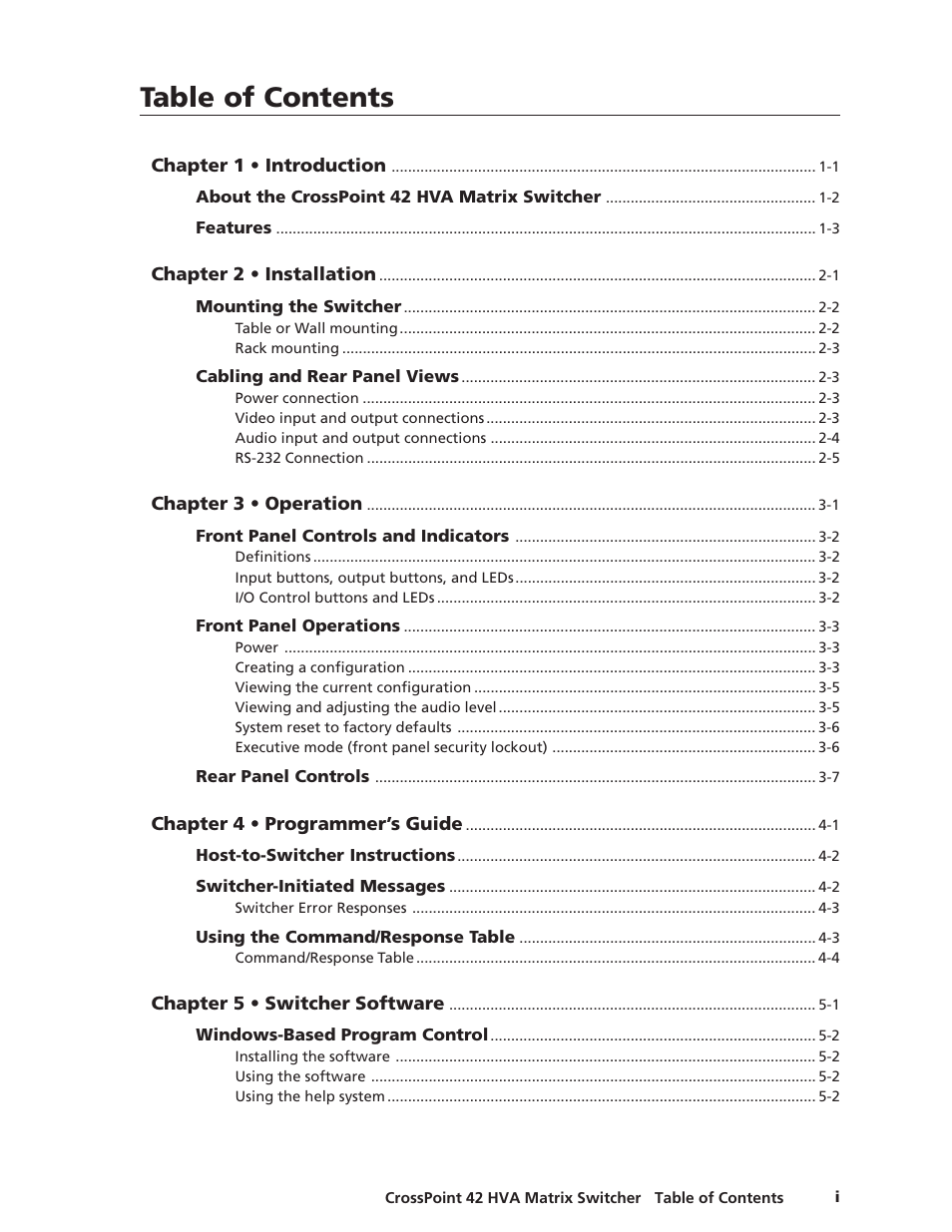 Extron Electronics CrossPoint 42 HVA User Manual | Page 5 / 46