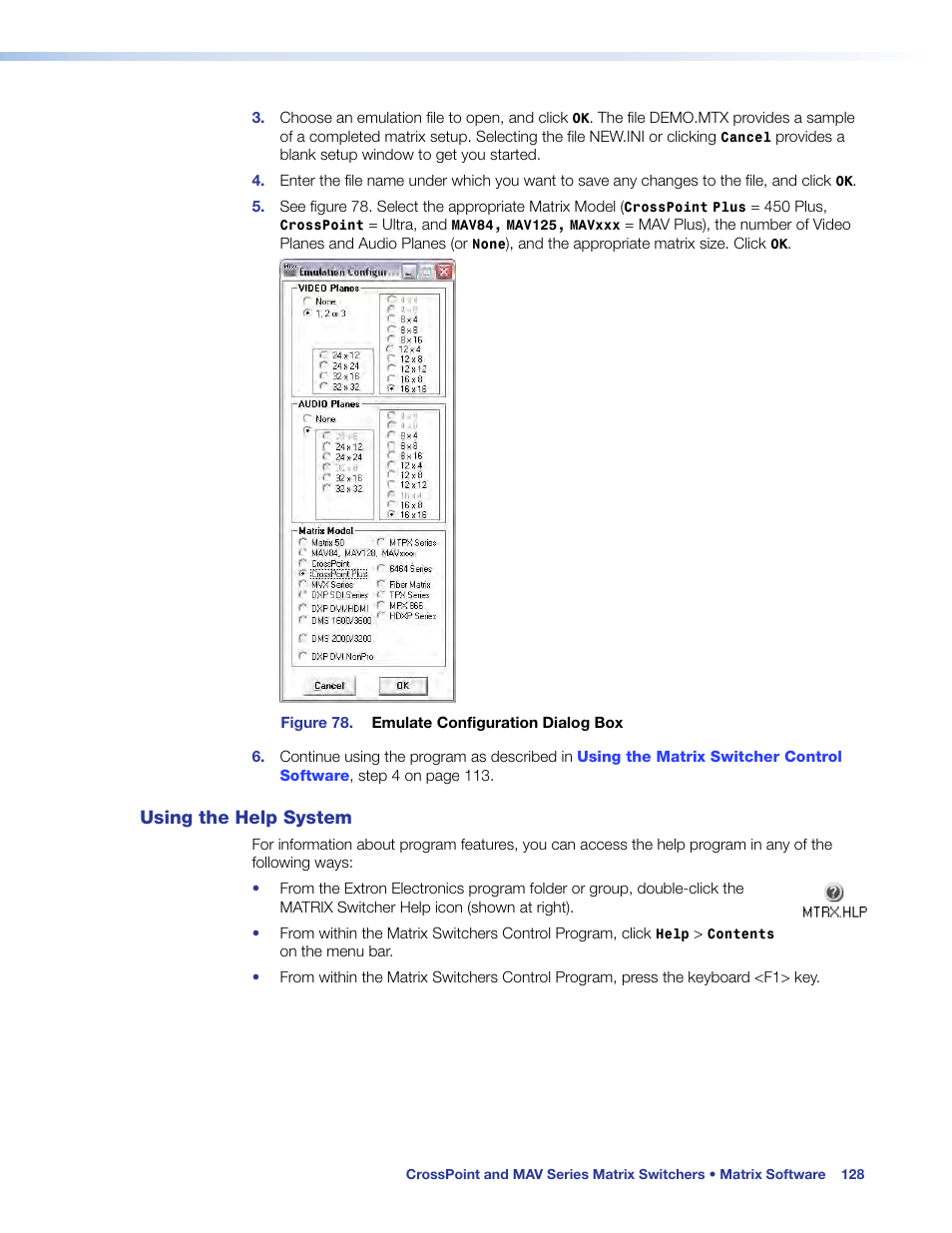 Using the help system | Extron Electronics MAV Plus Series User Guide User Manual | Page 134 / 166