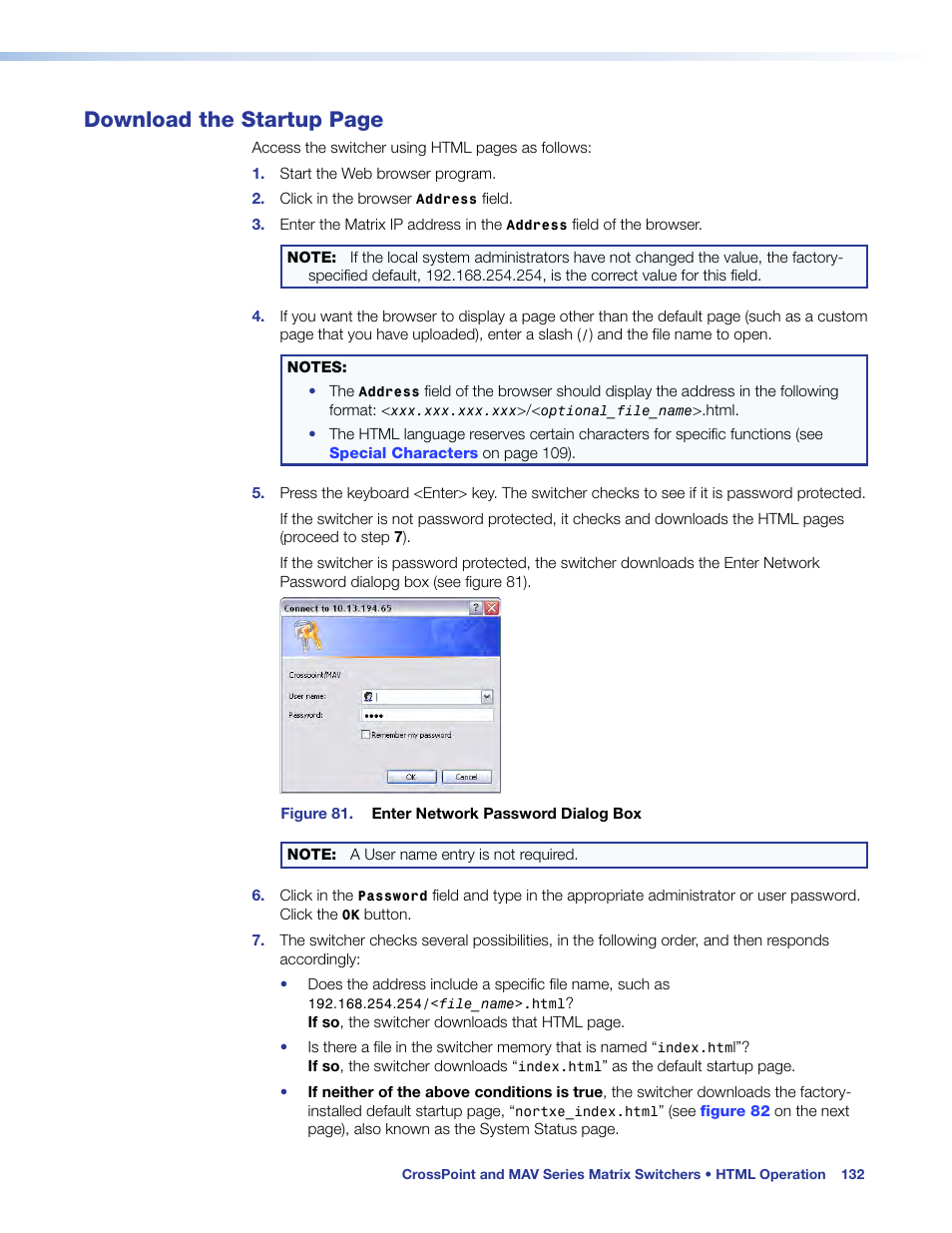 Download the startup page | Extron Electronics MAV Plus Series User Guide User Manual | Page 138 / 166