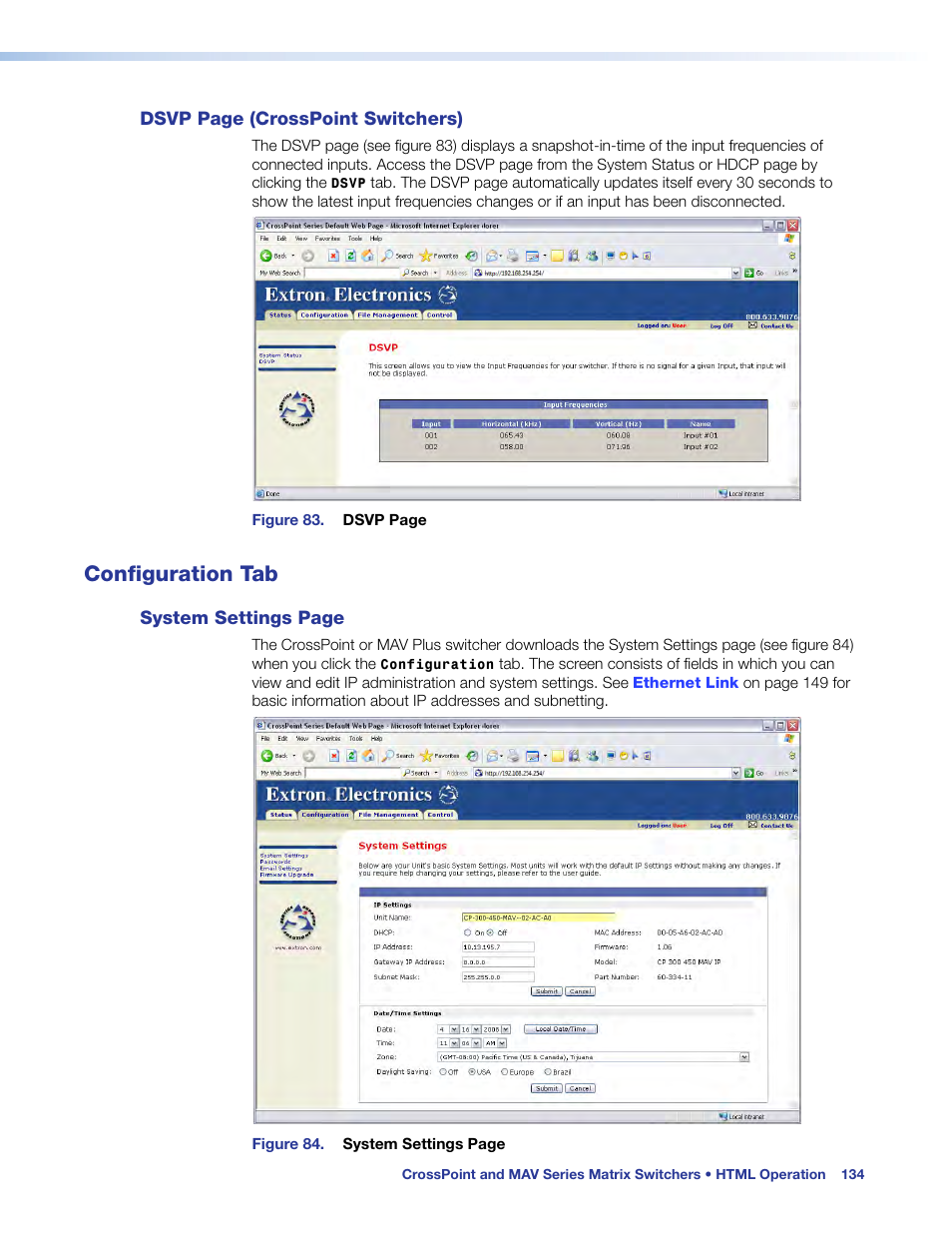 Configuration tab | Extron Electronics MAV Plus Series User Guide User Manual | Page 140 / 166