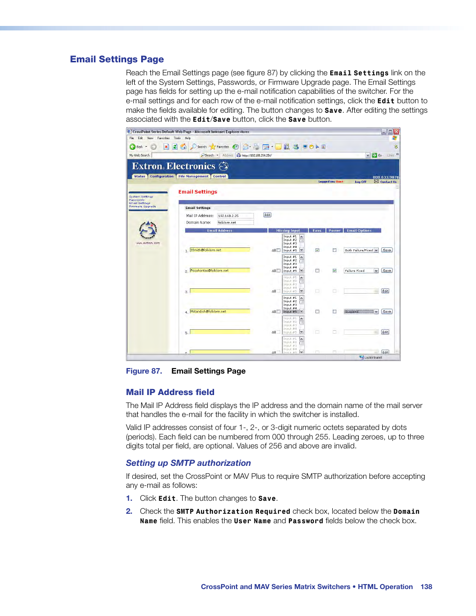 Extron Electronics MAV Plus Series User Guide User Manual | Page 144 / 166