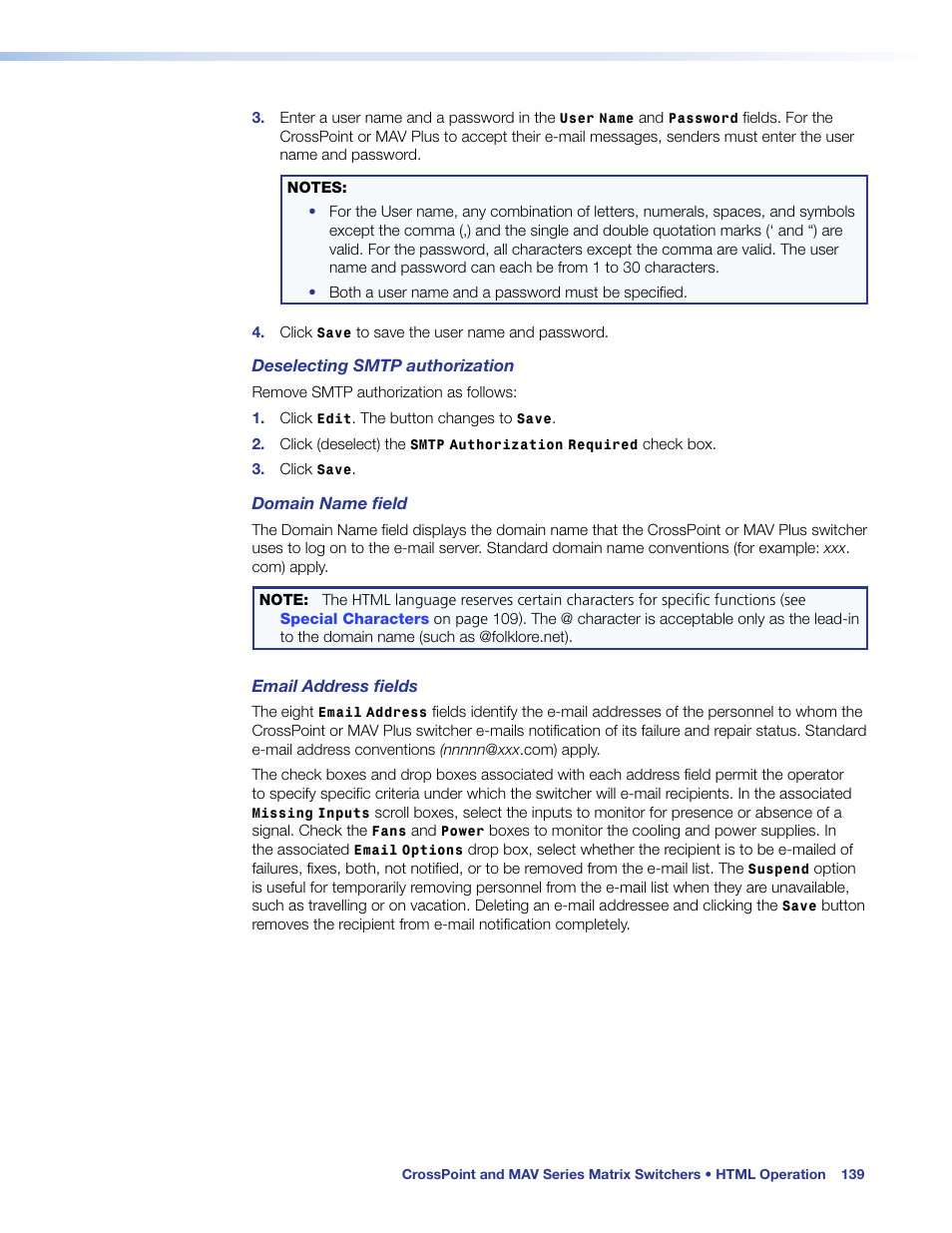 Extron Electronics MAV Plus Series User Guide User Manual | Page 145 / 166