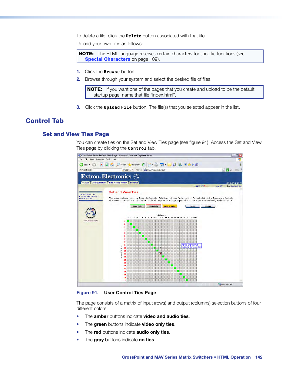 Control tab | Extron Electronics MAV Plus Series User Guide User Manual | Page 148 / 166