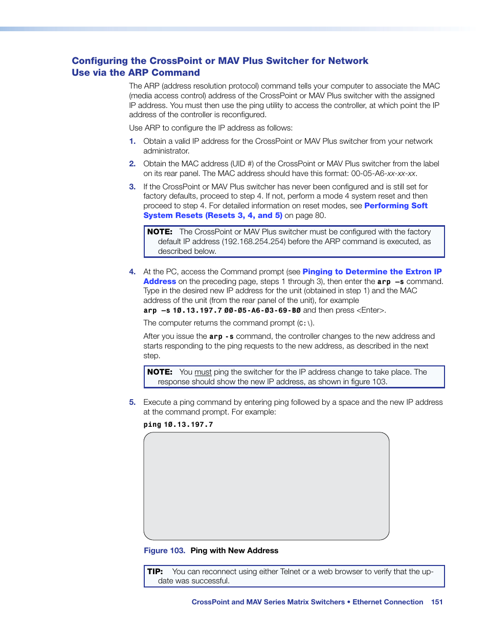 Configuring the crosspoint or | Extron Electronics MAV Plus Series User Guide User Manual | Page 157 / 166