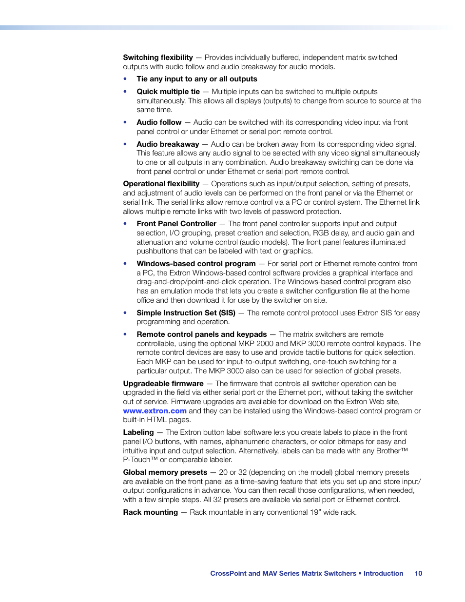 Extron Electronics MAV Plus Series User Guide User Manual | Page 16 / 166