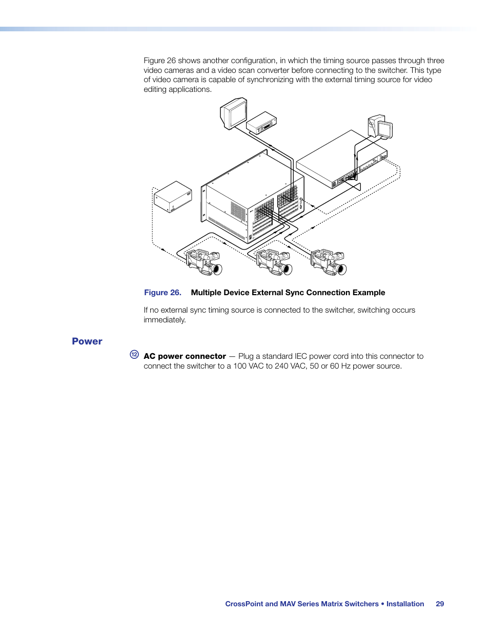 Power, Connect power | Extron Electronics MAV Plus Series User Guide User Manual | Page 35 / 166