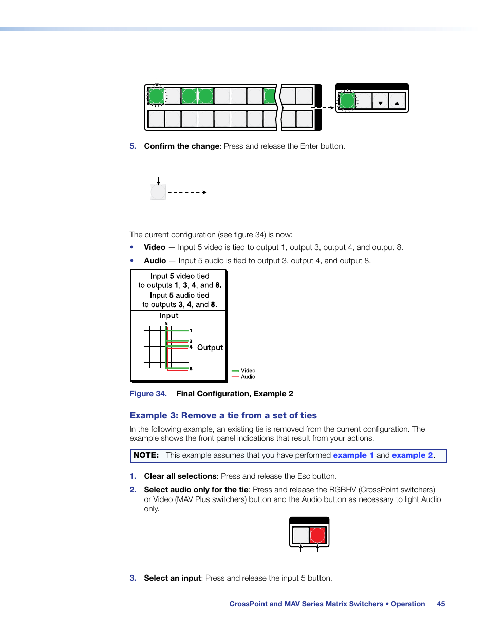 Example 3: remove a tie from a set of ties | Extron Electronics MAV Plus Series User Guide User Manual | Page 51 / 166