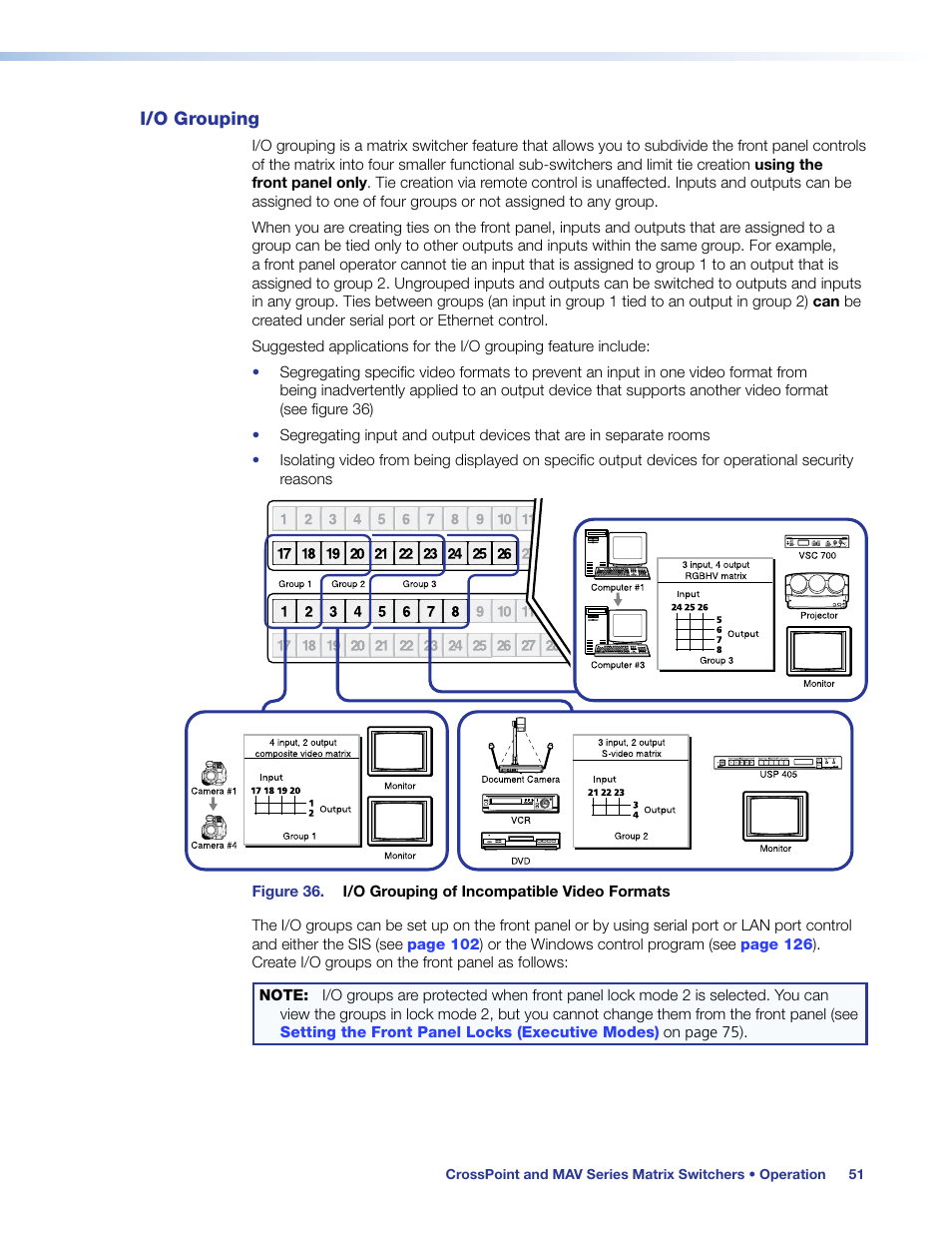 I/o grouping | Extron Electronics MAV Plus Series User Guide User Manual | Page 57 / 166