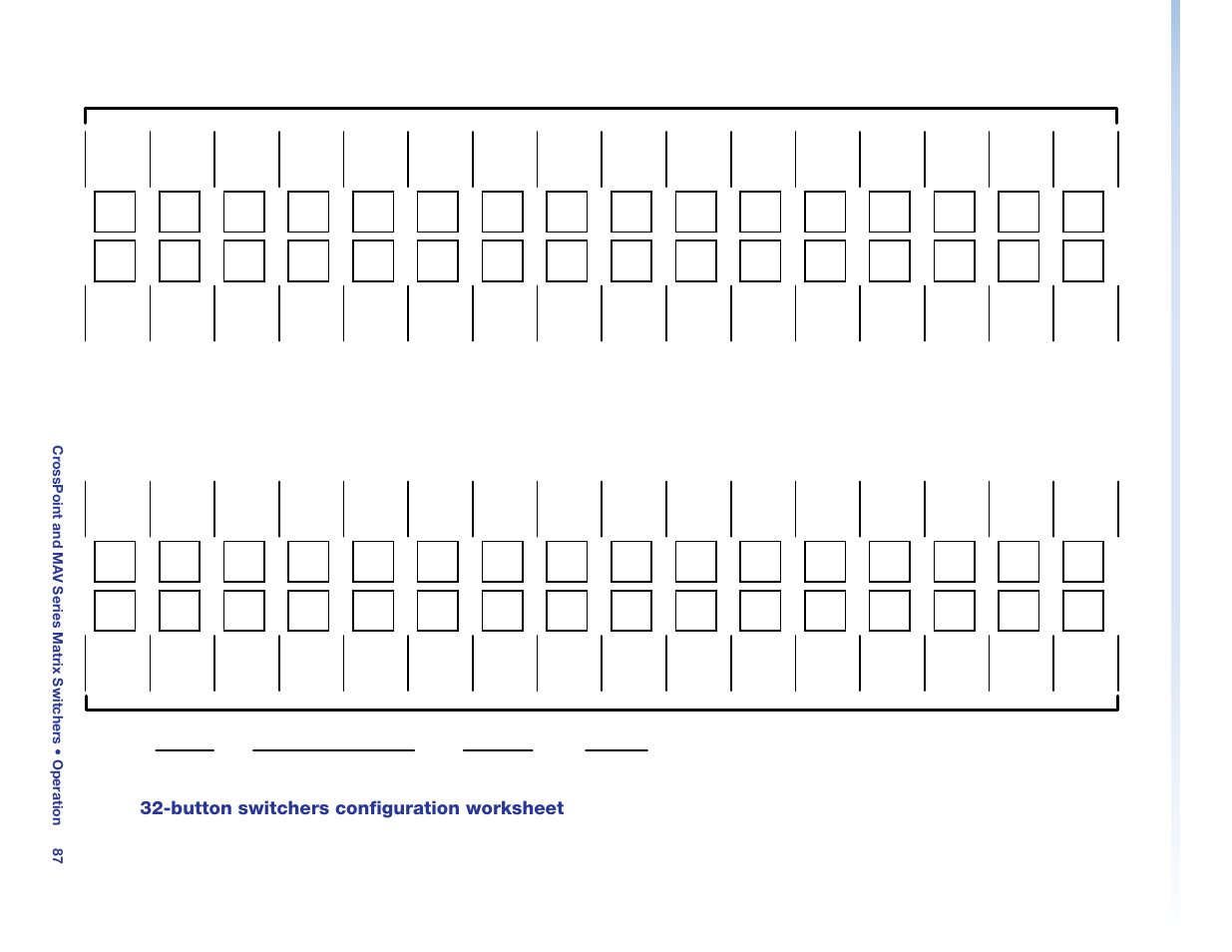 Button switchers configuration worksheet, Button switchers configuration, Worksheet | Input button | Extron Electronics MAV Plus Series User Guide User Manual | Page 93 / 166