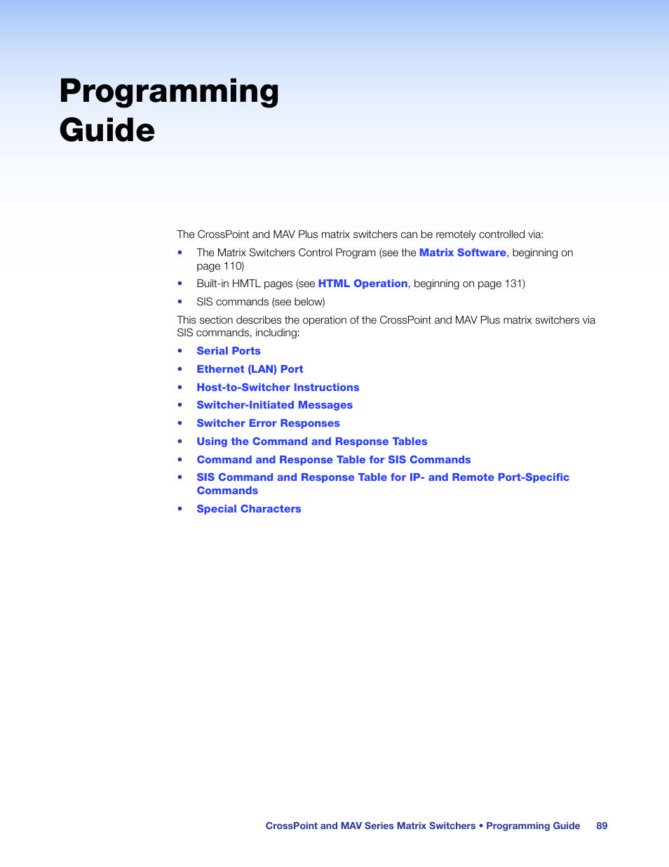 Programming guide | Extron Electronics MAV Plus Series User Guide User Manual | Page 95 / 166