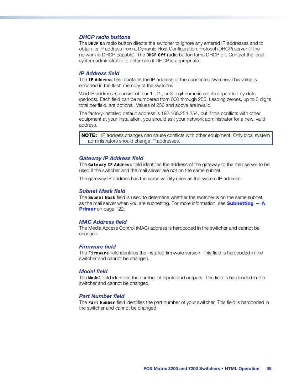 Extron Electronics FOX Matrix 7200 User Manual | Page 106 / 132