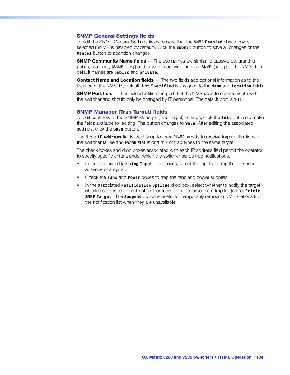 Extron Electronics FOX Matrix 7200 User Manual | Page 112 / 132