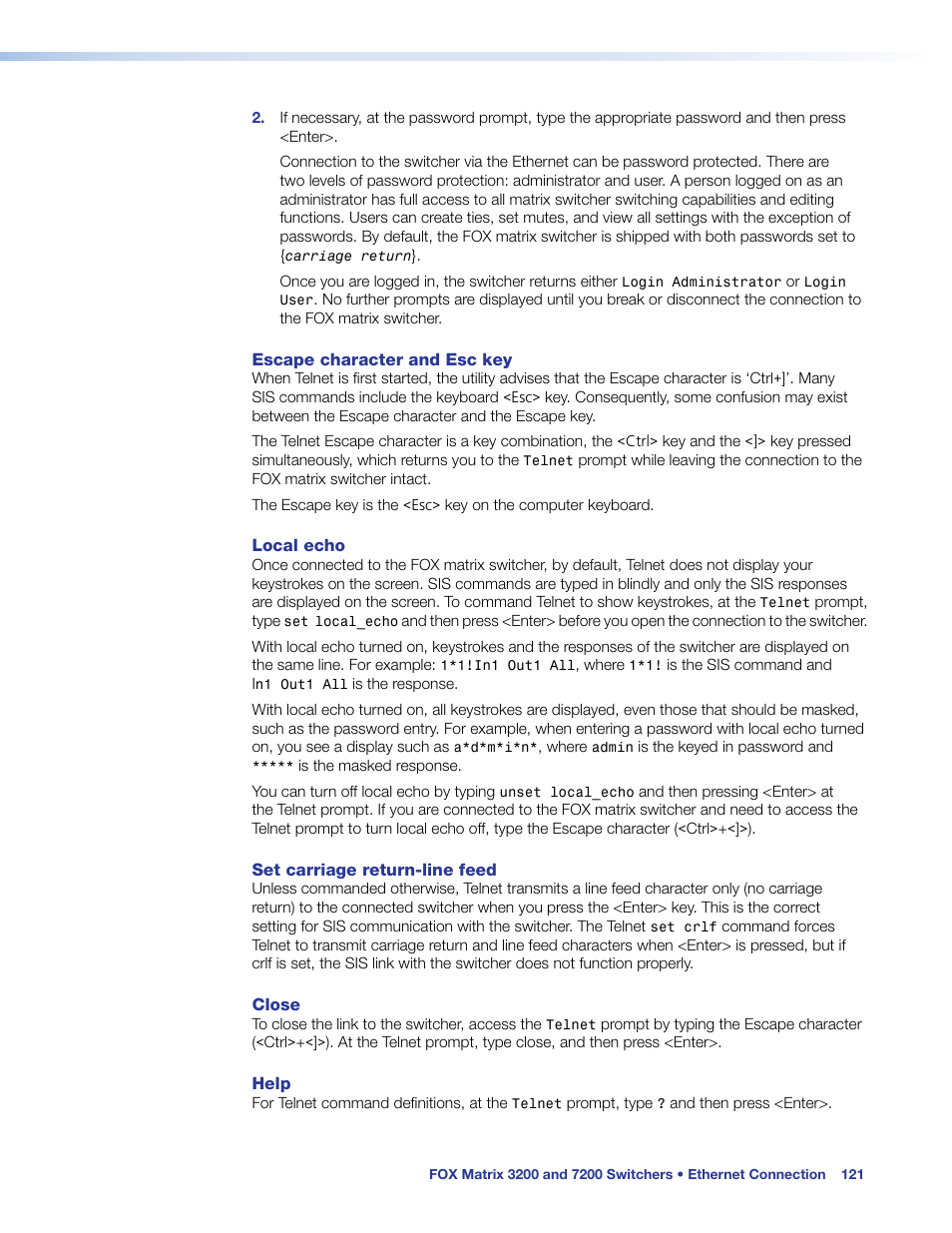 Extron Electronics FOX Matrix 7200 User Manual | Page 129 / 132