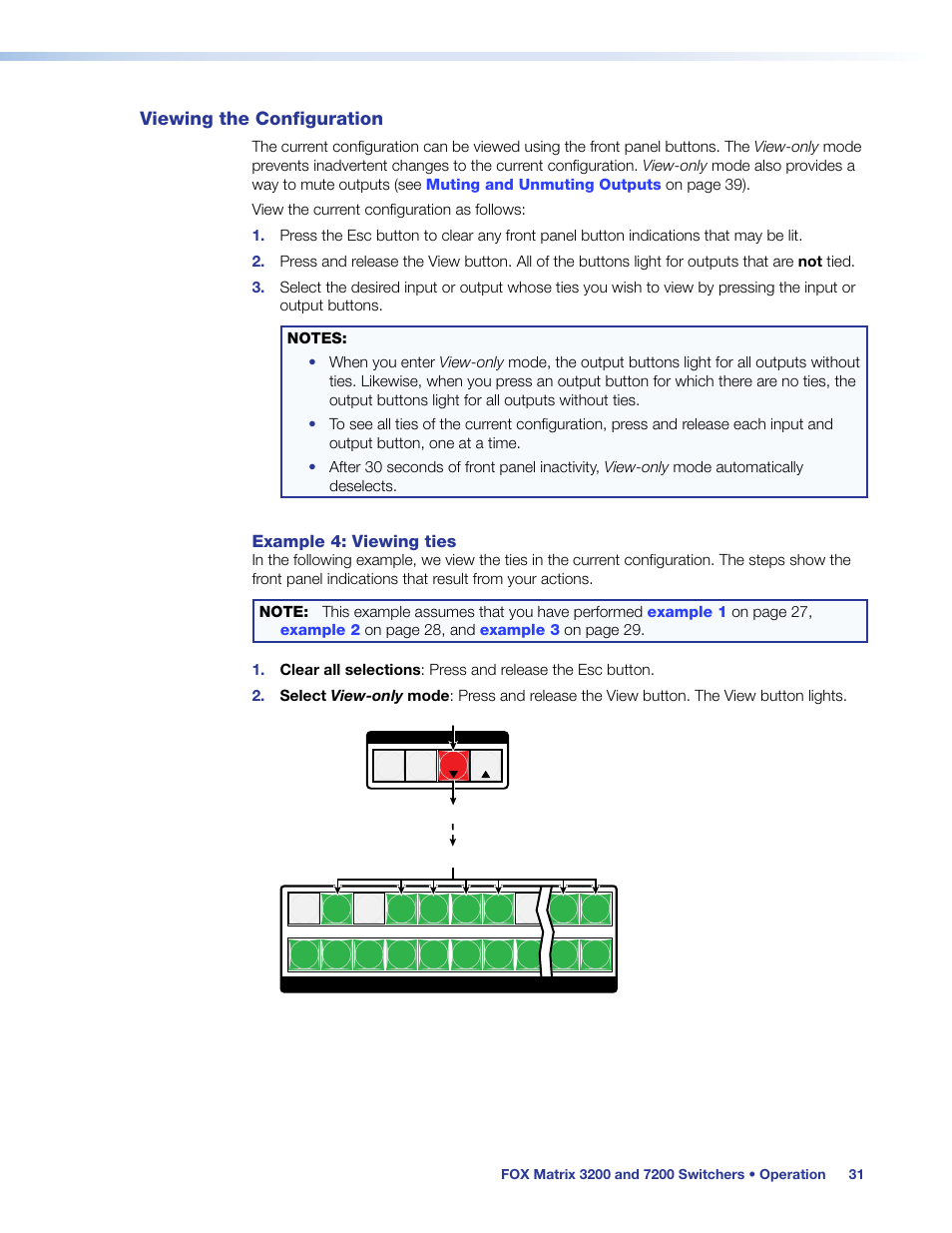 Viewing the configuration, Viewing ties, sets of ties, and configurations | Extron Electronics FOX Matrix 7200 User Manual | Page 39 / 132