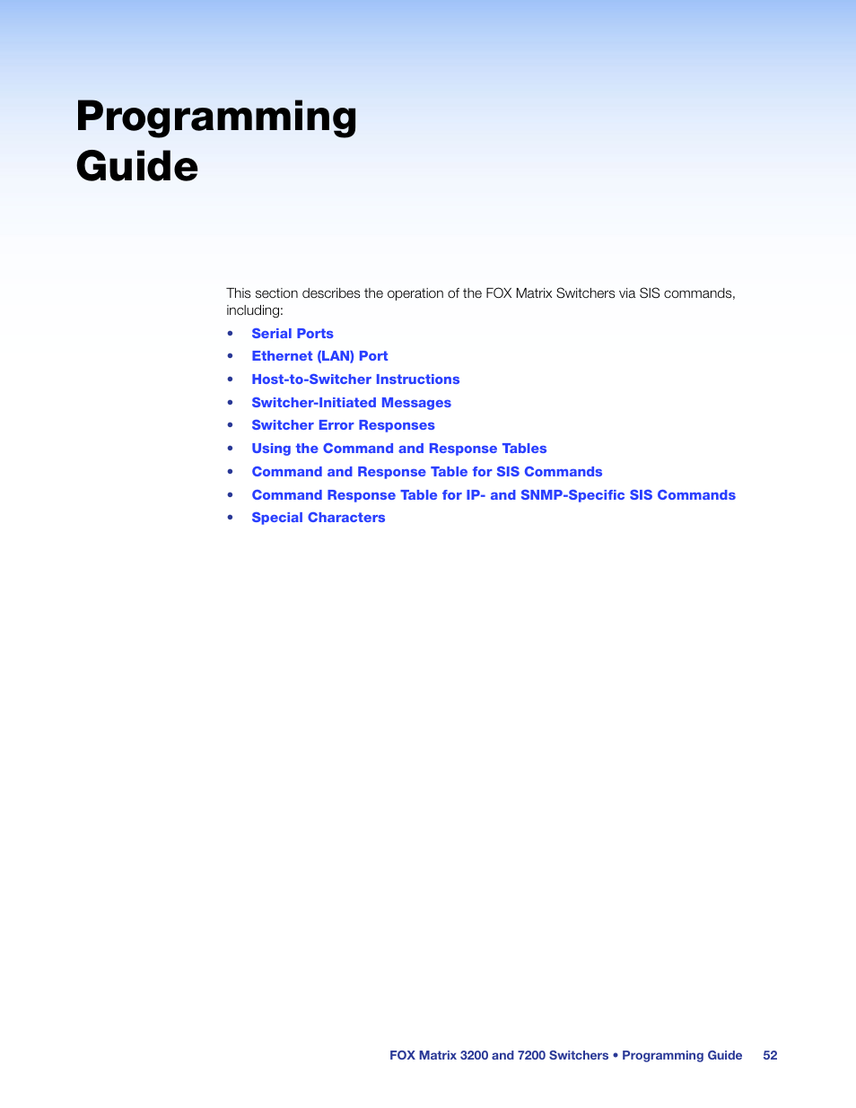Programming guide | Extron Electronics FOX Matrix 7200 User Manual | Page 60 / 132