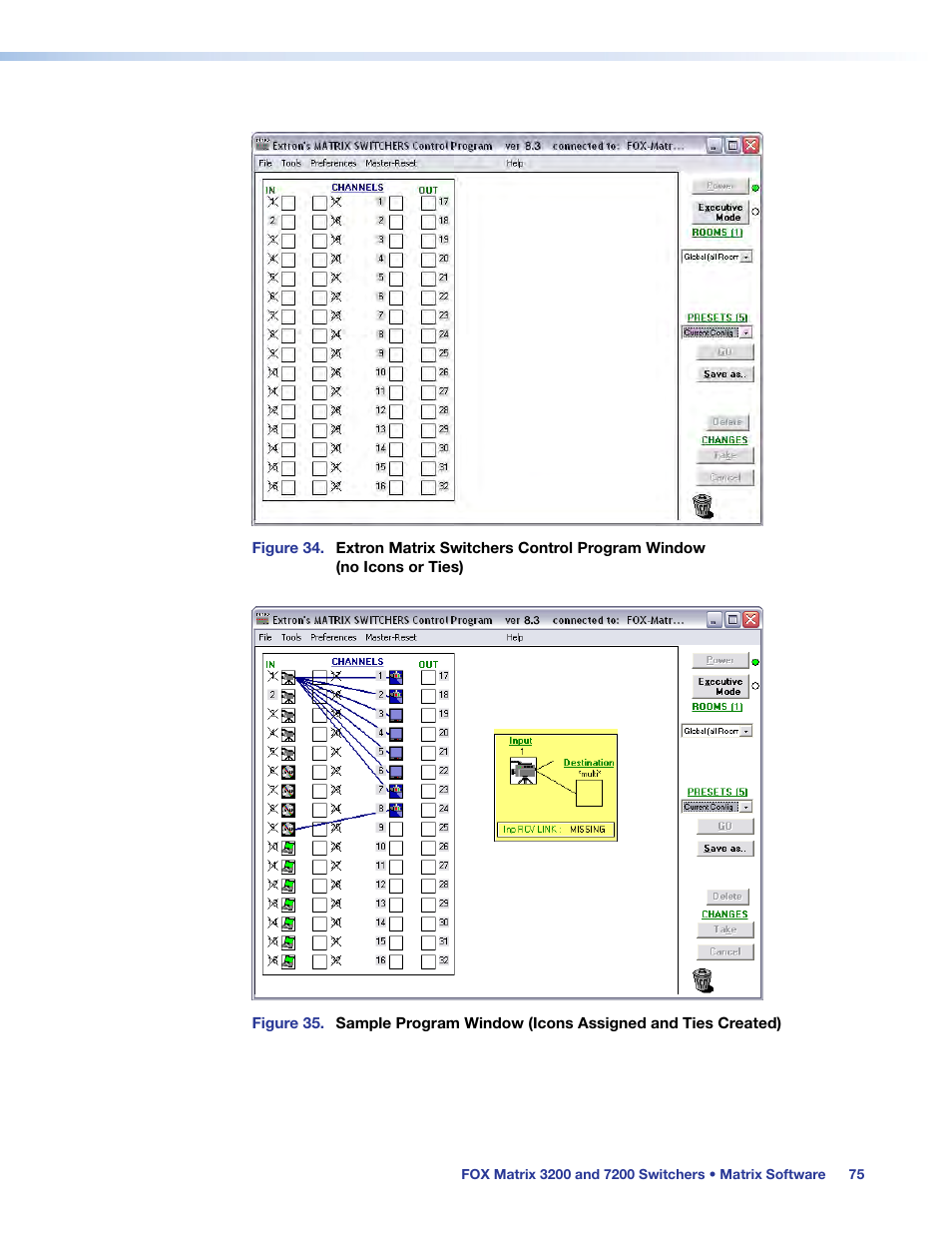 Ent configuration of the attached matrix (see, Figure 34, Figure 35 | Extron Electronics FOX Matrix 7200 User Manual | Page 83 / 132