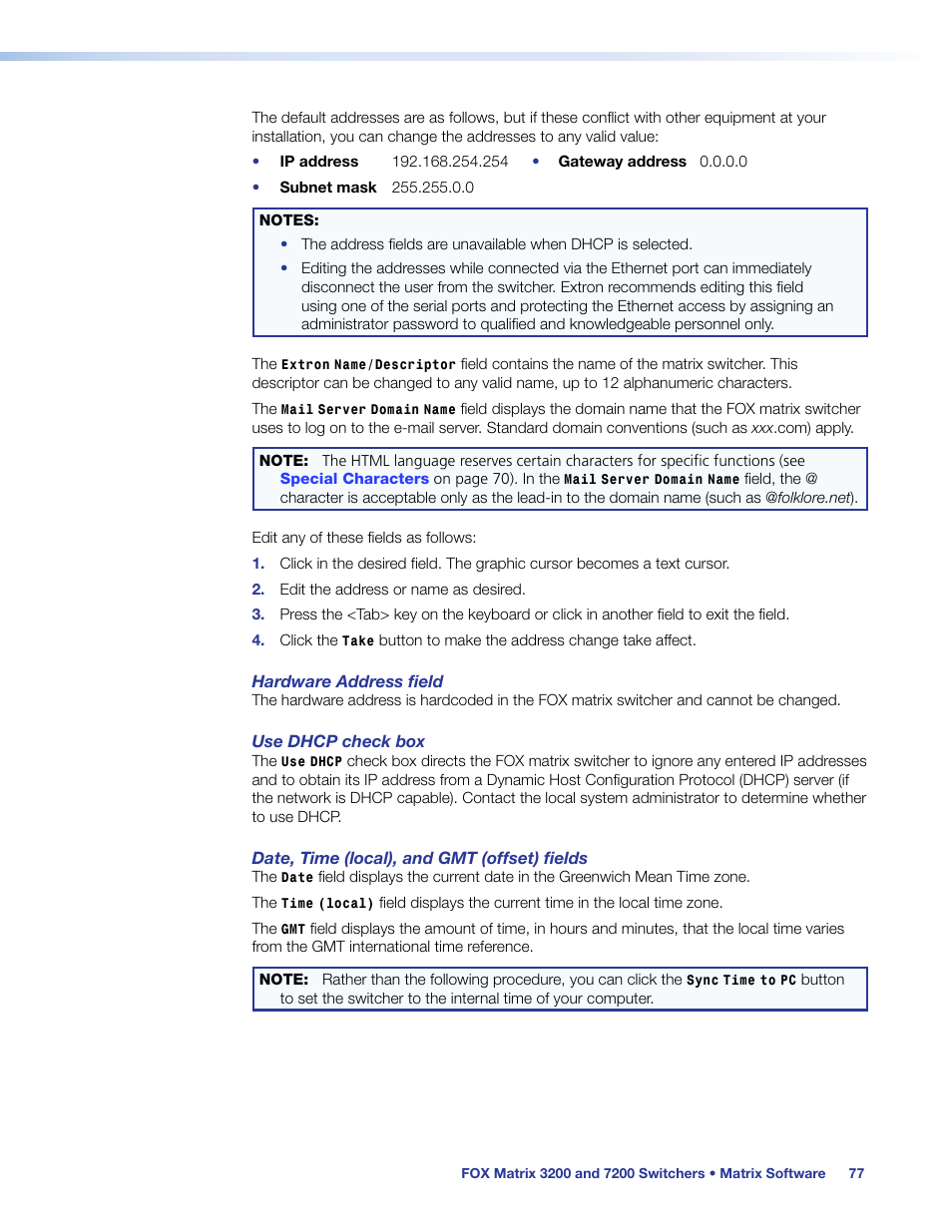 Extron Electronics FOX Matrix 7200 User Manual | Page 85 / 132